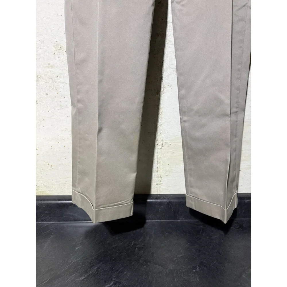 Joseph & Feiss 100% Cotton Pants Mens 40x34 BIEGE Pleated Cuffed Casual Trouser